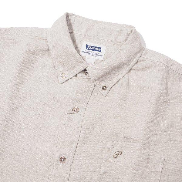 フェローズ 23SP7BD1 ボタンダウンシャツ 7分袖 フレンチリネン FRENCH LINEN SHIRTS PHERROWS[2023年春夏新作] 23SP7BD1