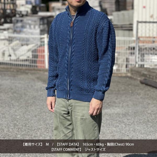 フェローズ　PHERROW'S ニットカーディガン　M Pherrow's フェローズ 24W-PIFK1 フルジップ インディゴ