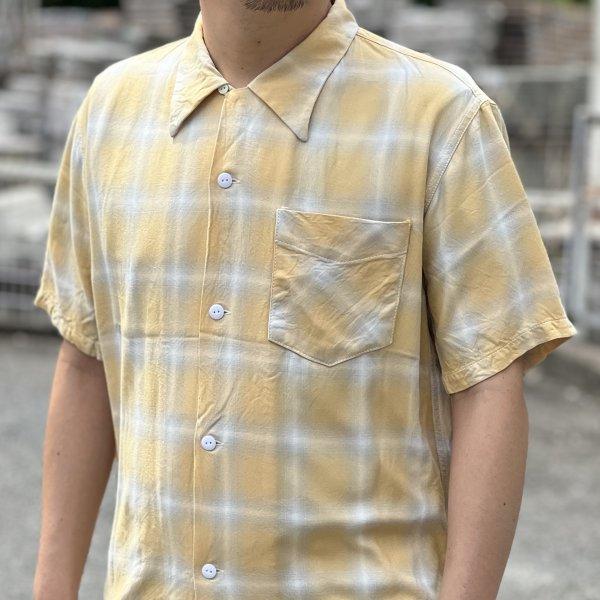 【Cushman】 クッシュマン プリネル オープンカラーシャツ オンブレ 半袖 CUSHMAN（クッシュマン） 25480 OMBRE CHECK OPEN SHIRTS オンブレー