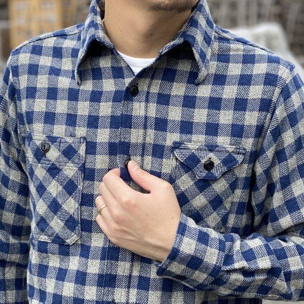 CUSHMAN（クッシュマン） コットンツイード チェックワークシャツ 長袖
