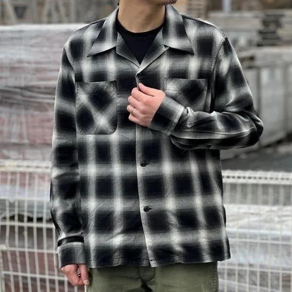 CUSHMAN（クッシュマン） 25615 C/R OMBRAY CHECK OPEN COLLAR SHIRTS