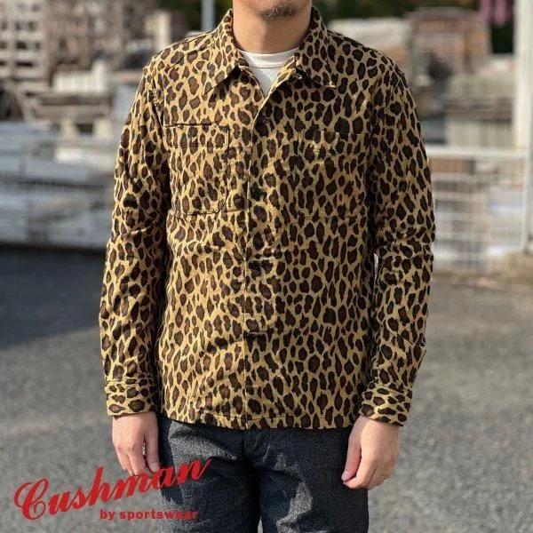 CUSHMAN（クッシュマン） 25709 LEOPARD PRINT NEL OPEN COLLAR SHIRTS