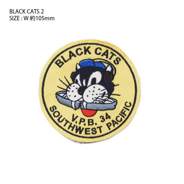 [ネコポス送料200円]クッシュマン オリジナル 刺繍ワッペン BLACK CATS EMBROIDERY PATCH CUSHMAN | CUSHMAN | 01