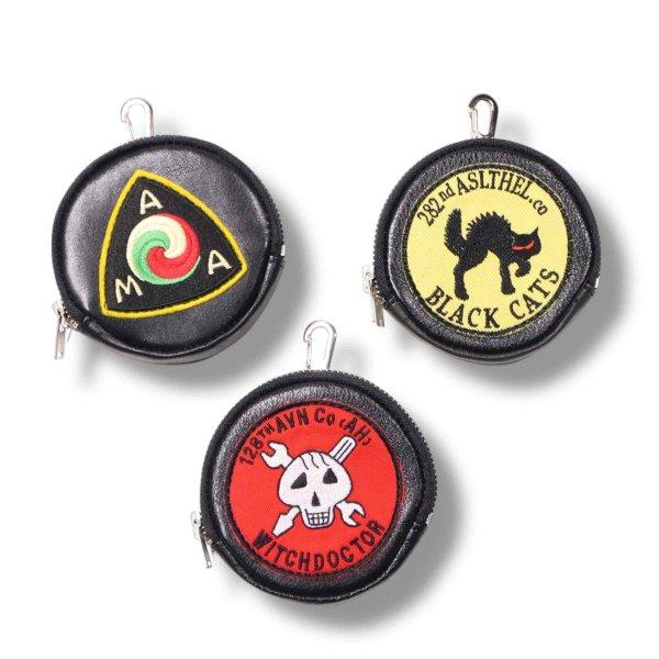 [ネコポス送料200円]クッシュマン レザーラウンドポーチ オリジナル 刺繍ワッペン付き 29414 LEATHER ROIND POUCH CUSHMAN | CUSHMAN | 01