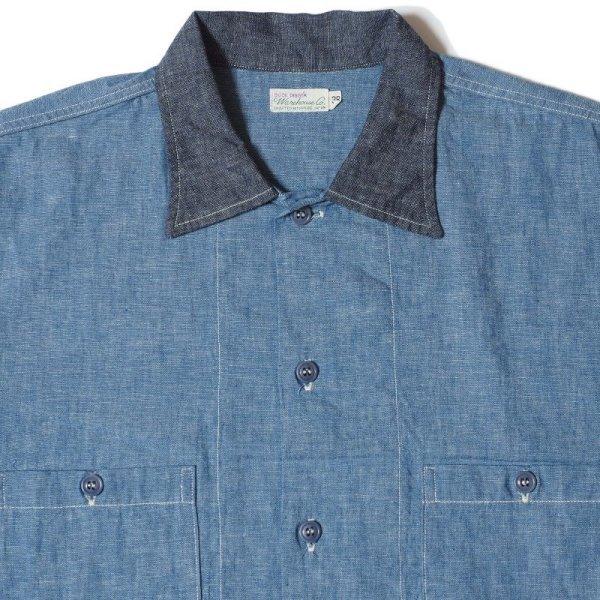 希少ウエアハウス USN 2TONE CHAMBRAY SHIRTS 3042 WAREHOUSE ウエアハウス シャンブレーシャツ 3042 USN 2TONE