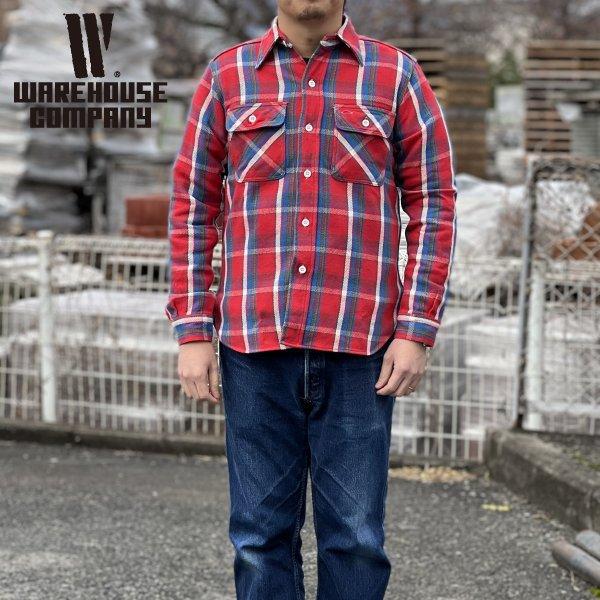 WAREHOUSE ウエアハウス 3104 B柄 レッド FLANNEL SHIRTS ONE WASH