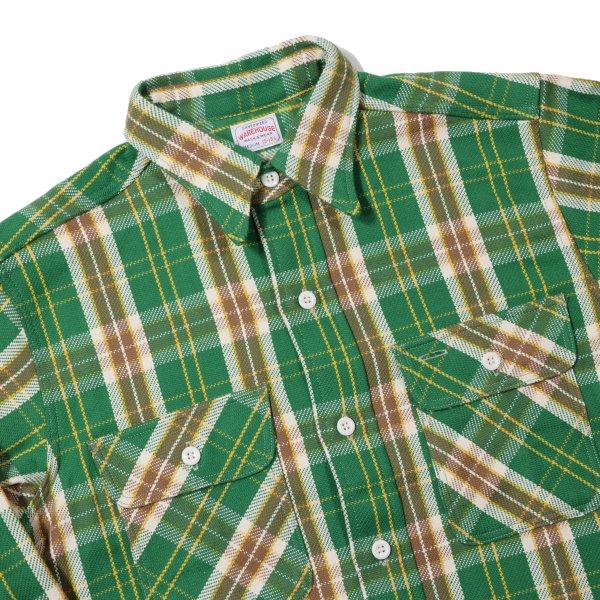 ウエアハウス ネルシャツ LOT3104 B柄 グリーン Mサイズ WAREHOUSE ウエアハウス 3104 C柄 グリーン FLANNEL SHIRTS