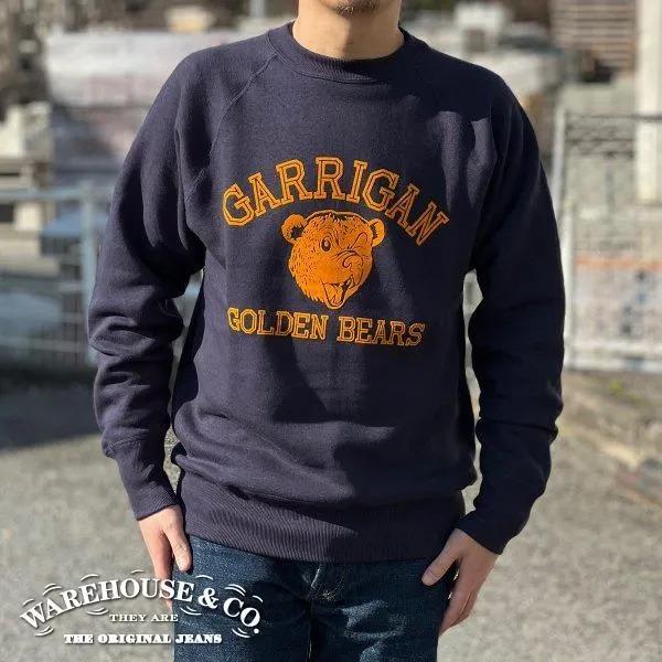 新品 ウェアハウス スウェット 黒 42 フロッキープリント 409 ラグラン