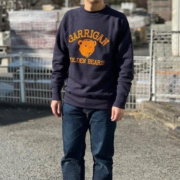 新品 ウェアハウス スウェット 黒 42 フロッキープリント 409 ラグラン WAREHOUSE（ウエアハウス） 409 GARRIGAN ラグランスウェット スエット