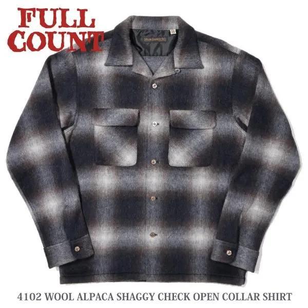 フルカウント 4102 WOOL ALPACA SHAGGY CHECK OPEN COLLAR SHIRT ウールアルパカ オープンカラーシャツ FULLCOUNT 2026年新作 | FULLCOUNT