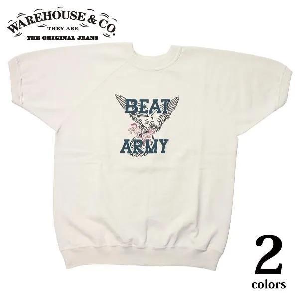 WAREHOUSE（ウエアハウス） 4104 半袖SW BEAT ARMY 2ND-HAND セコハン