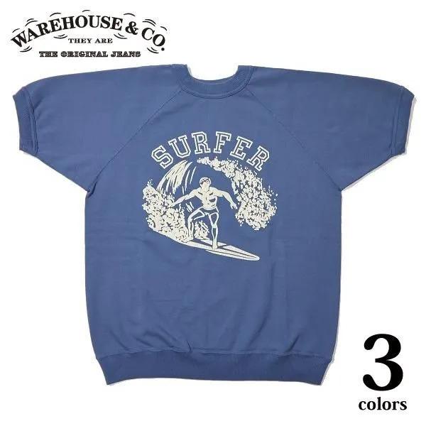 warehouse ウエアハウス　半袖スエット　美品 WAREHOUSE（ウエアハウス） 4104 半袖SW SURFER 2ND-HAND セコハン