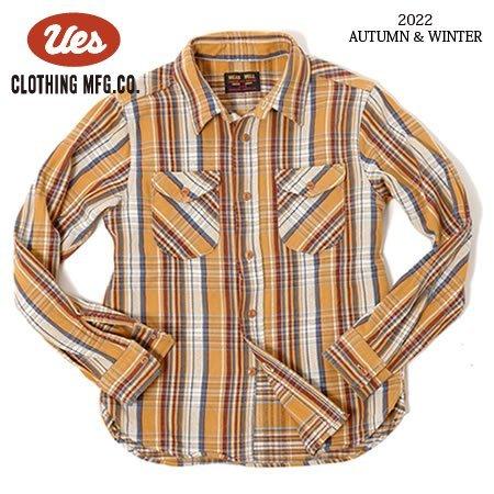 UES（ウエス） 502252 先染ヘビーネルシャツ フランネル イエロー UES