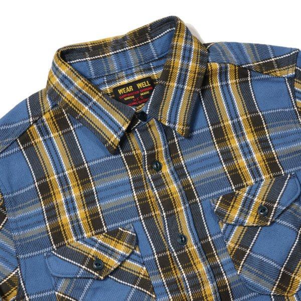 新品 UES ヘビーネルシャツ 502352 ブルー系チェック サイズ3(L) UES ウエス 