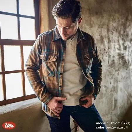 UES（ウエス） 502551 エクストラヘビーネルシャツ ベージュ EXTRA