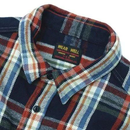 UES（ウエス） 502553 ヘビーネルシャツ ネイビー HEAVY FLANNEL SHIRT