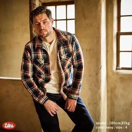 UES（ウエス） 502553 ヘビーネルシャツ ネイビー HEAVY FLANNEL SHIRT