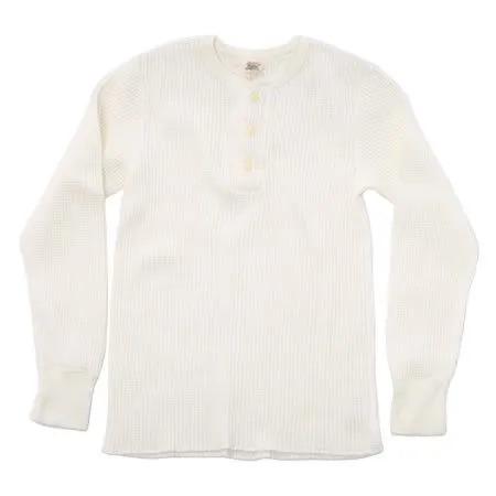 [予約商品]ウエス 66BW ビッグワッフルヘンリーネックTシャツ 長袖 BIG WAFFLE HENLEY NECK TEE UES 2026年 | UES | 01