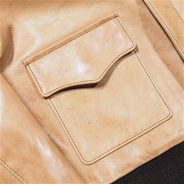 セルロイド別注]ワイツーレザー 柿渋染めホース TYPE A-2