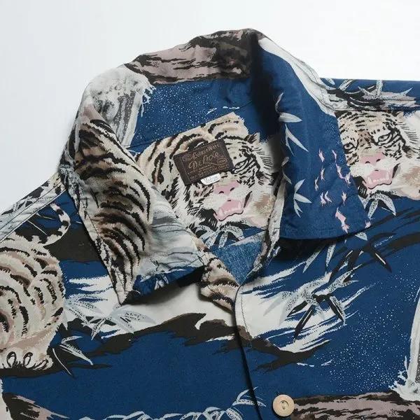 デラックスウエア AL-14L DOUBLE.TIGER 長袖ハワイアンシャツ アロハ