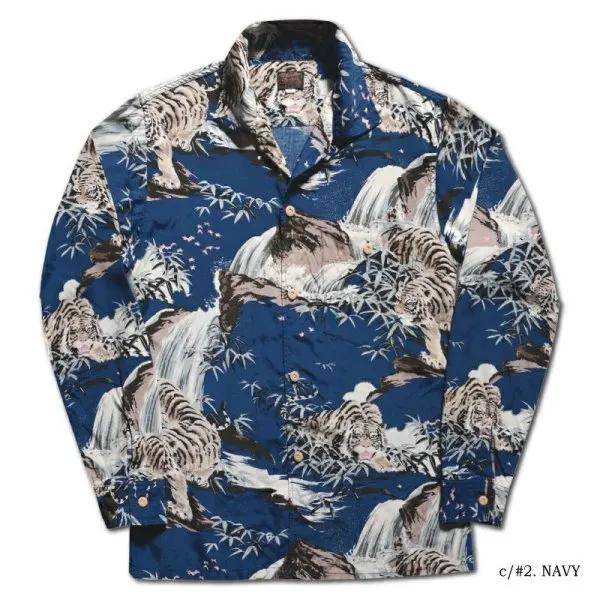 デラックスウエア AL-14L DOUBLE.TIGER 長袖ハワイアンシャツ アロハ