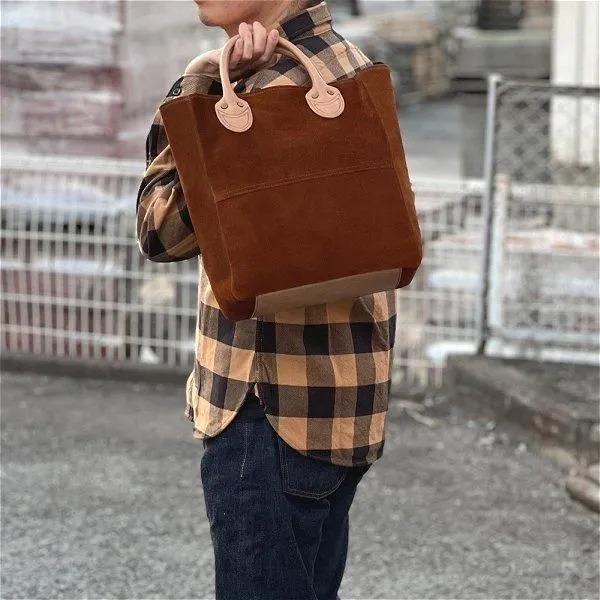 ワイツーレザー BG-22 STEER ROUGHOUT × KAKISHIBU HORSE TOTE BAG