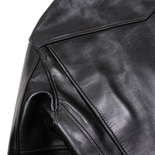 美品 SSDD 14AW 馬革 W-ZIP プリント レザージャケット M 黒 革ジャン 襟付きシングル レザージャケット｜カドヤ公式オンライン