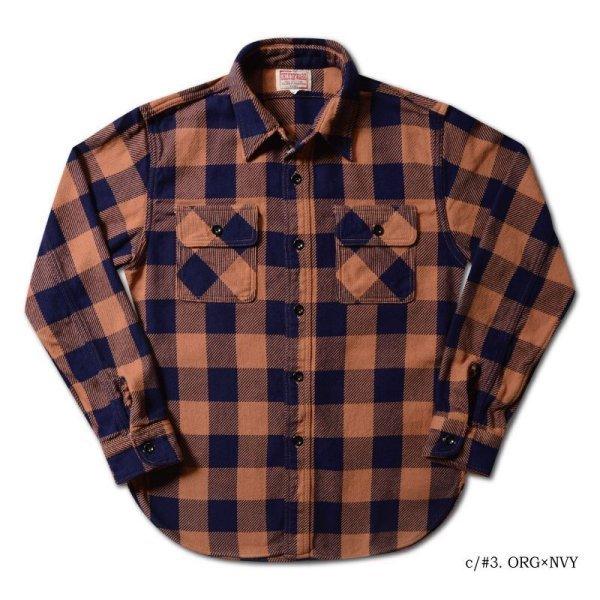 DELUXEWARE 『バッファローチェック』ORG×NVYオレンジxネイビー DELUXEWARE デラックスウエア 50s バッファローチェック ヘビー
