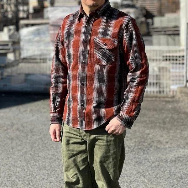 DELUXEWARE（デラックスウエア） HV-59 OMBRE HEAVY NEL SHIRT オン
