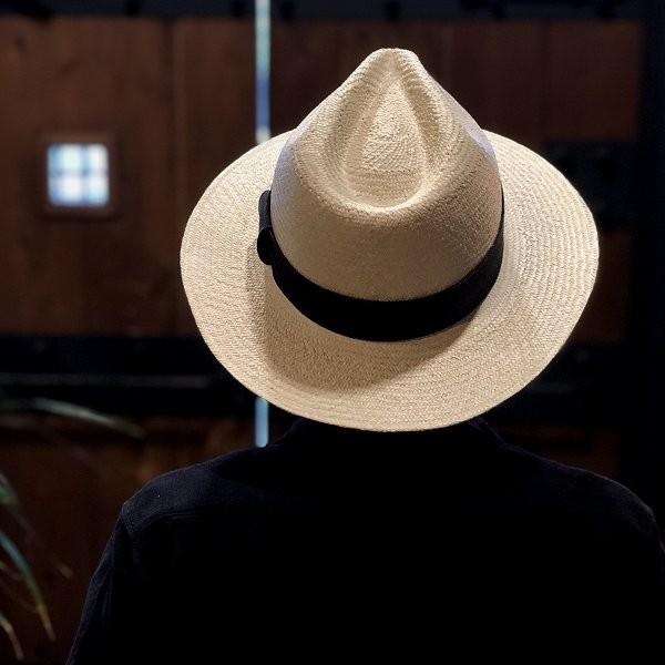 【美品】カミラフカ kamilavka ラフィアハット 日本製 パナマハット ラフィアハット メンズ パナマハットタイプ 中折れ 麦わら帽子