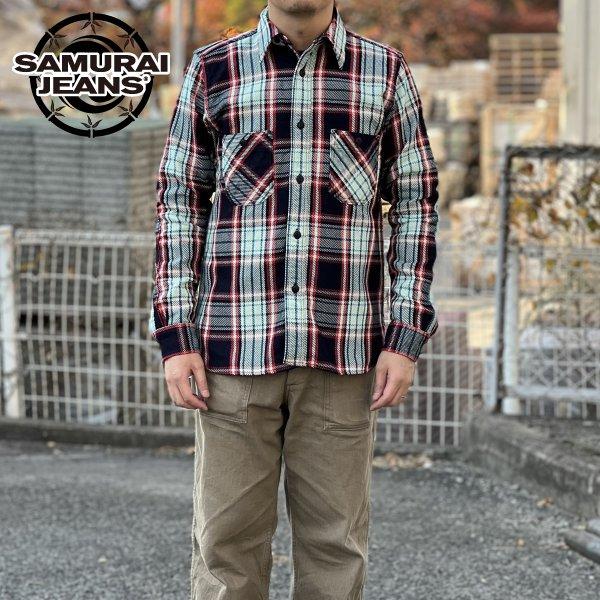 SAMURAI JEANS ヘビーネルシャツ チェック柄 サムライジーンズ ロープインディゴ ヘヴィーネルワークシャツ