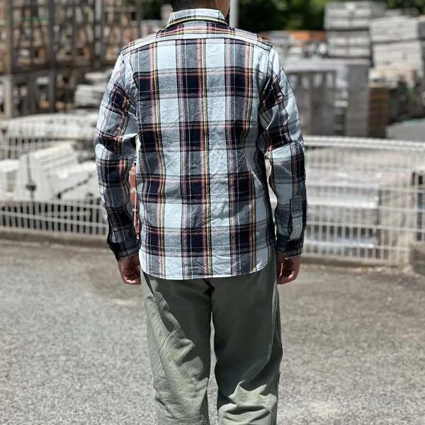 サムライジーンズ SIN24-02 ロープインディゴ ヘビーネル ワークシャツ