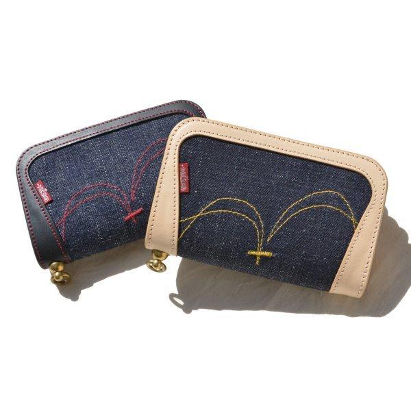 サムライジーンズ ヘビィーレザー×デニムインレイミドル ウォレット