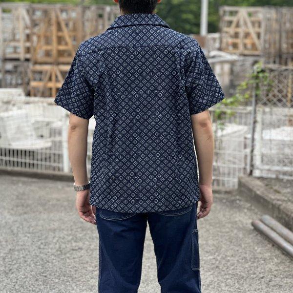 サムライジーンズ 藍刺子 オープンカラー 半袖シャツ SOS23-S01