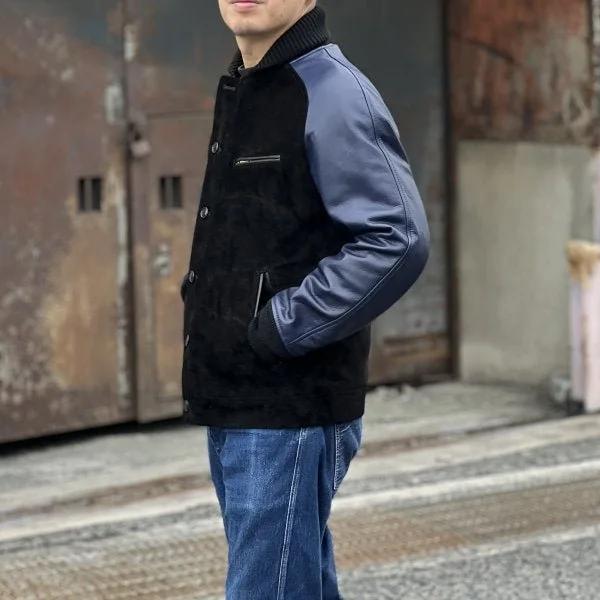 ワイツーレザー TB-136 STEER SUEDE×STEER OIL RIB JKT ステア ワイツーレザー TB-136 STEER SUEDE×STEER OIL RIB JKT ステア