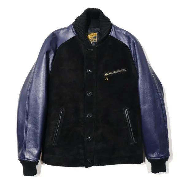 ワイツーレザー TB-136 STEER SUEDE×STEER OIL RIB JKT ステアスエード