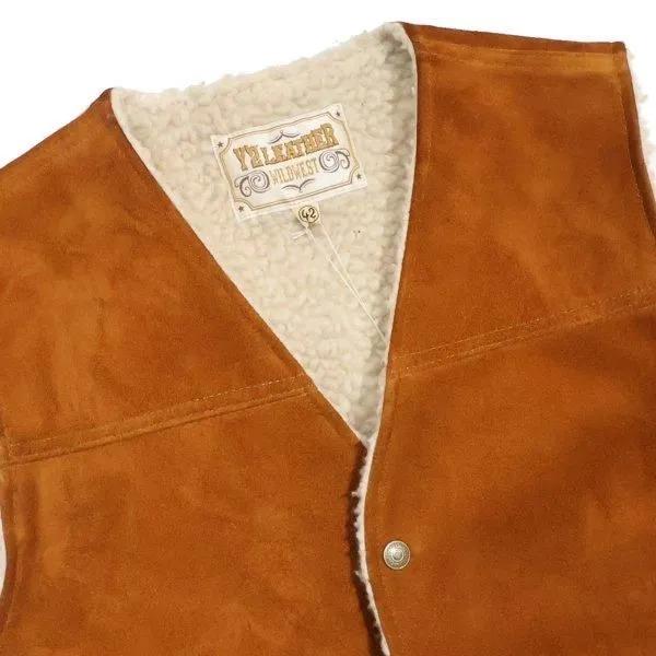 ワイツーレザー WJ-06 STEER ROUGHOUT WOOL BOA VEST ステアラフアウト ボアベスト Y'2LEATHER 2026年の画像