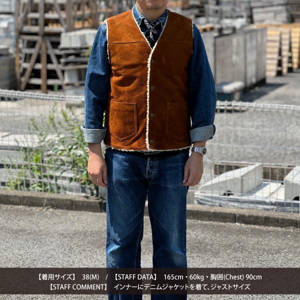 ワイツーレザー WJ-06 STEER ROUGHOUT WOOL BOA VEST ステアラフアウト ボアベスト Y'2LEATHER 2026年の画像