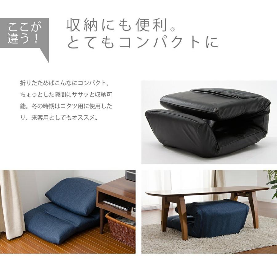 座椅子 1人掛け ハイバック リクライニングチェア コンパクト 腰痛 おしゃれ 椅子 折りたたみ 日本製 一人用ソファー フロアチェア | セルタン | 31