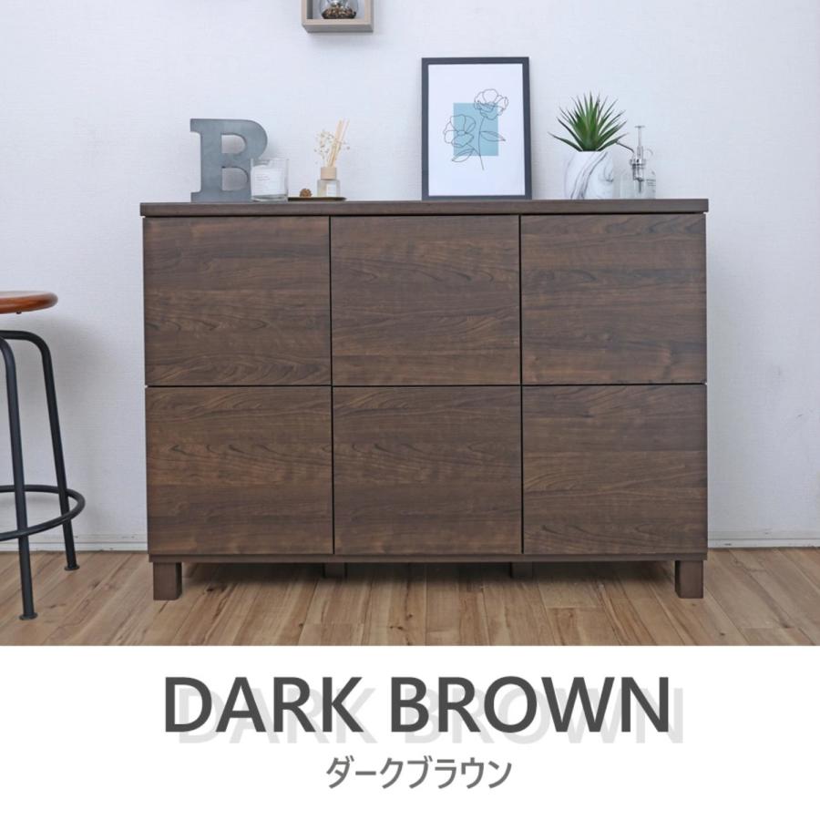 タカシン家具工業 キャビネット 木製 3列 2段 扉付き収納 リビング