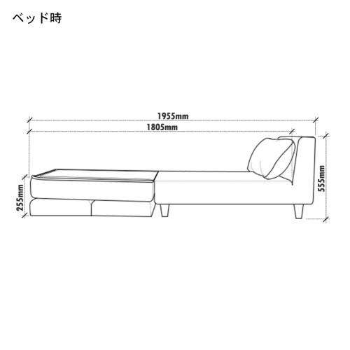 ソファ ソファー ソファーベッド コンパクト おしゃれ 一人暮らし 2WAY 機能的 サイドベッド ソファベッド 日本製 TONJI スマート スタイリッシュ　A693の画像