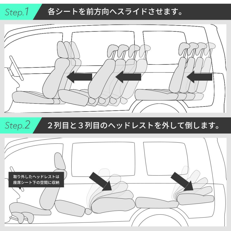 車中泊マット 三菱デリカD5 CV1W 8人乗り専用 座席シートフラットマット 段差解消マット 車中泊グッズ 車中泊デリカ A1600a-8｜cellutane-tt｜06