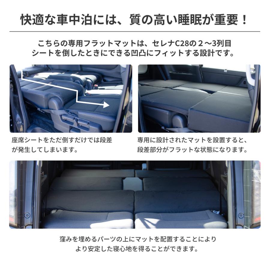 車中泊 マット 日産 セレナ C28型 専用 車中泊グッズ セットフラット
