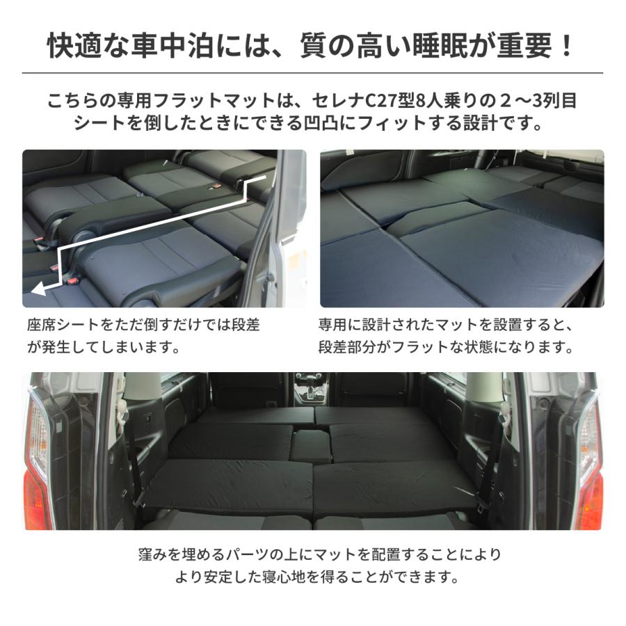 車中泊 マット 日産 セレナ C27型 専用 車中泊グッズ セットフラット