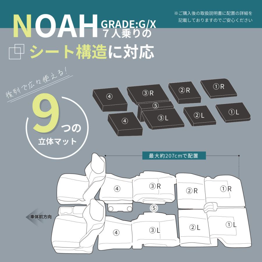 車中泊 マット ノア90系 ヴォクシー90系 グレードG/X/SG 7人乗り専用 フラットマット NOAH 段差解消 トヨタ 車中泊グッズ NOMAD BASE A1610-7の画像