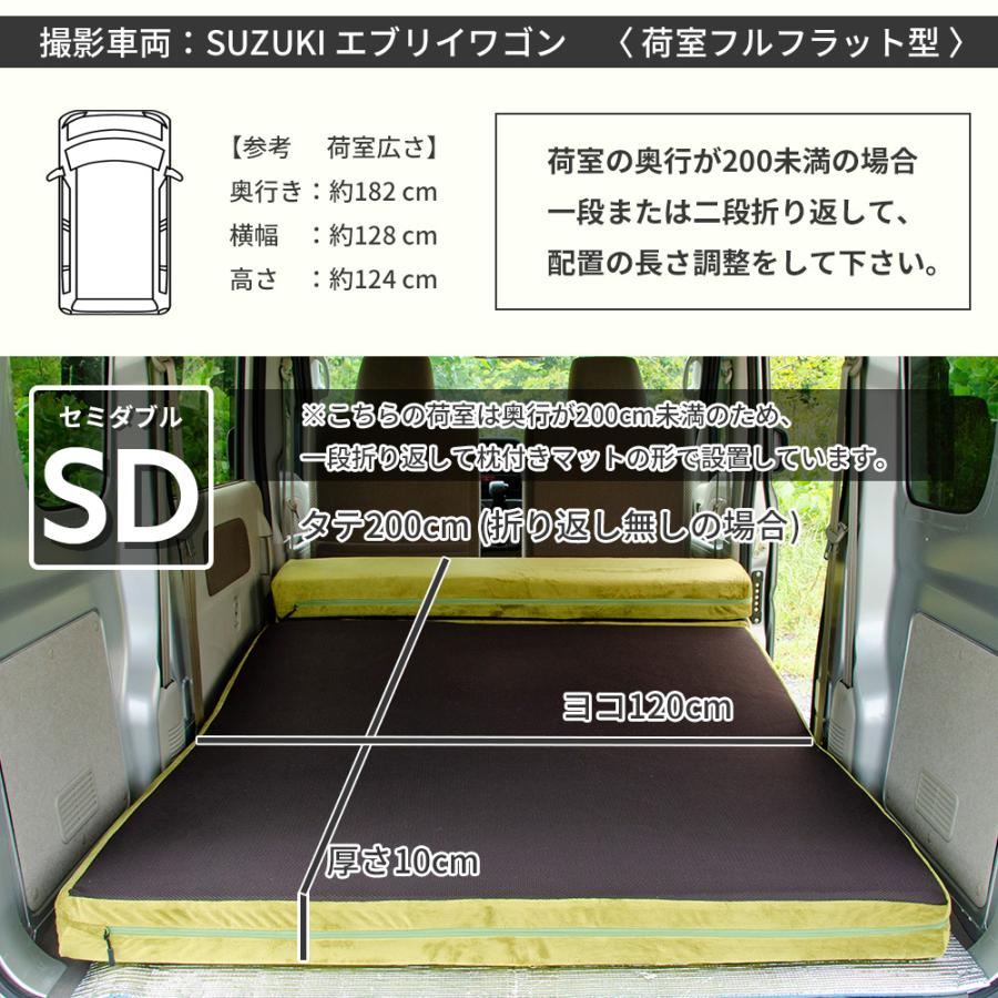 車中泊 マット 軽自動車 セミダブル SD 幅120cm 折りたたみ  コンパクト アウトドア カバーリング 車内泊グッズ マットレス 腰痛 A843｜cellutane-tt｜10