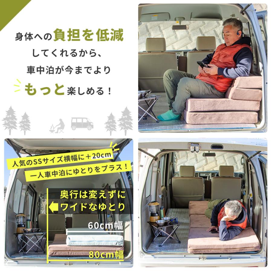 車中泊 マット 軽自動車 セミシングルワイド 幅80cm SSW 車中泊 マット 折りたたみ エブリィ 車中泊 グッズ マット 腰痛  防災グッズ NOMAD BASE A846 |  | 08