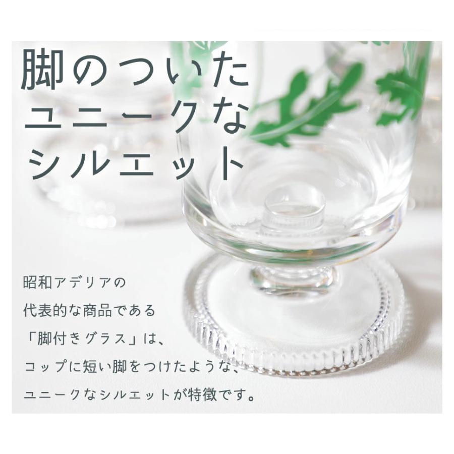 ガラスコップ おしゃれ アデリアレトロ 脚付き グラス 2個 セット 305ml 昭和レトロ 花柄プリント コップ ADR-005 | ADERIA | 05