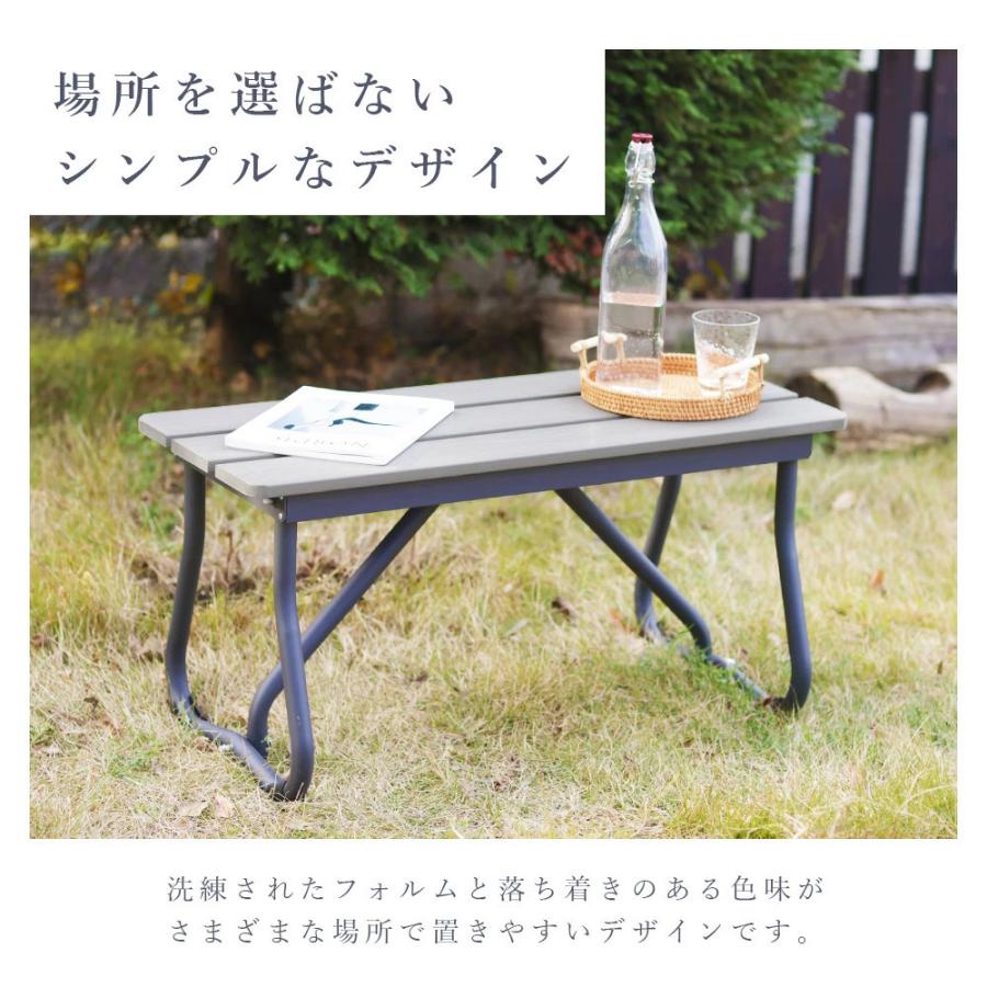 シンプルな木製ベンチ グレー ベンチ 天然木製ベンチ 幅60cm Elan エラン （ 木製 屋外 ウッドチェア