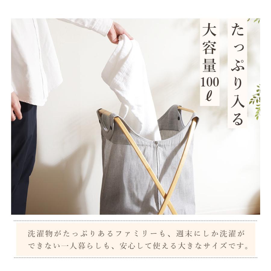 ランドリーバッグ 折りたたみ 100L 洗濯かご 布製 ランドリー